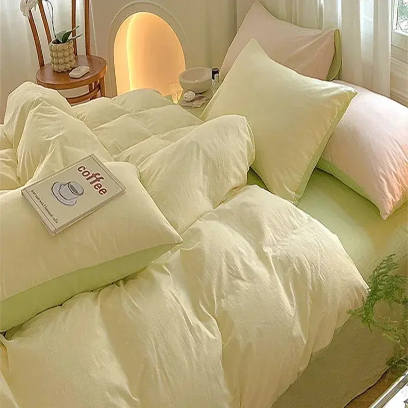 100% Cotton Duvet Cover Set Double Skin Friendly Quilt Cover Set Comforter Covers Pillowcase Bedding Set Custom Size No Sheets