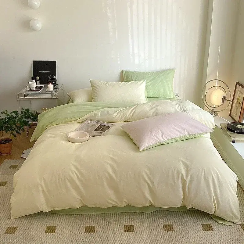 100% Cotton Duvet Cover Set Double Skin Friendly Quilt Cover Set Comforter Covers Pillowcase Bedding Set Custom Size No Sheets