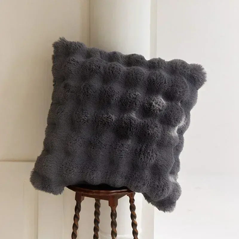 High-end Tuscan Imitation Fur Throw Pillow Luxury High Grade Sofa Cushion Super Soft  Plush Seat Cushion/Back Cushions Pillows