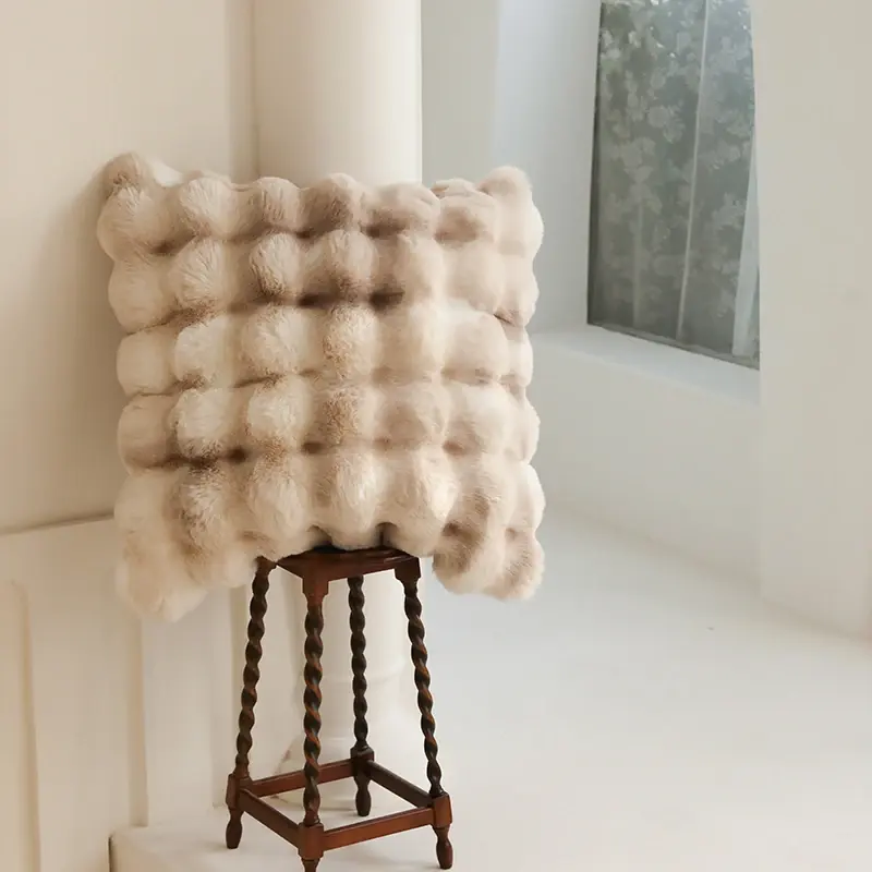 High-end Tuscan Imitation Fur Throw Pillow Luxury High Grade Sofa Cushion Super Soft  Plush Seat Cushion/Back Cushions Pillows