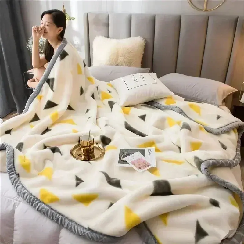 High-end Printed Warm Raschel Blankets for Winter Super Soft Warmth Weighted Blanket High-quality Antistatic Skin Friendly Duvet