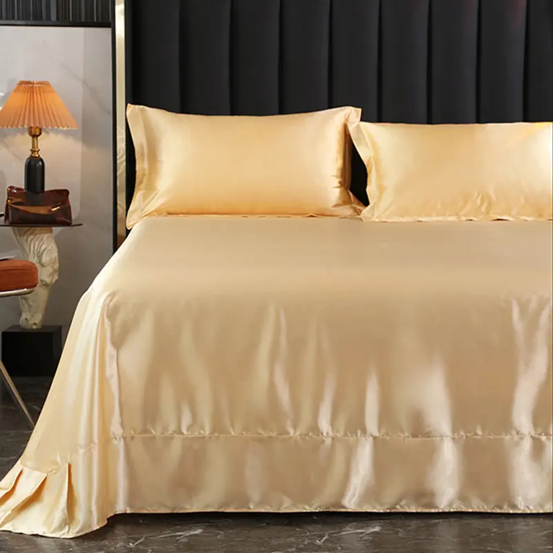Luxury Natural Mulberry Silk Bed Sheet Set or Only A Bedsheet High-end Stain Queen Ruffles Bed Sheet and Pillowcase Bed Linens