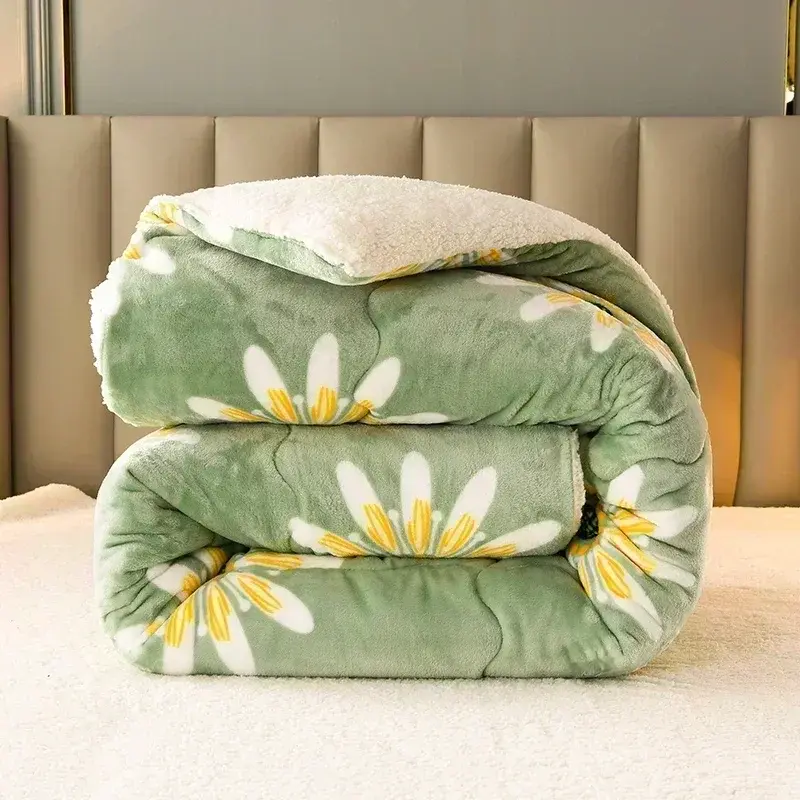 Daisy Super Thick Warm Autumn Winter Blankets for Beds Lambswool Thicken Warmth Blanket Soft Fluffy Weighted Blanket Comforter