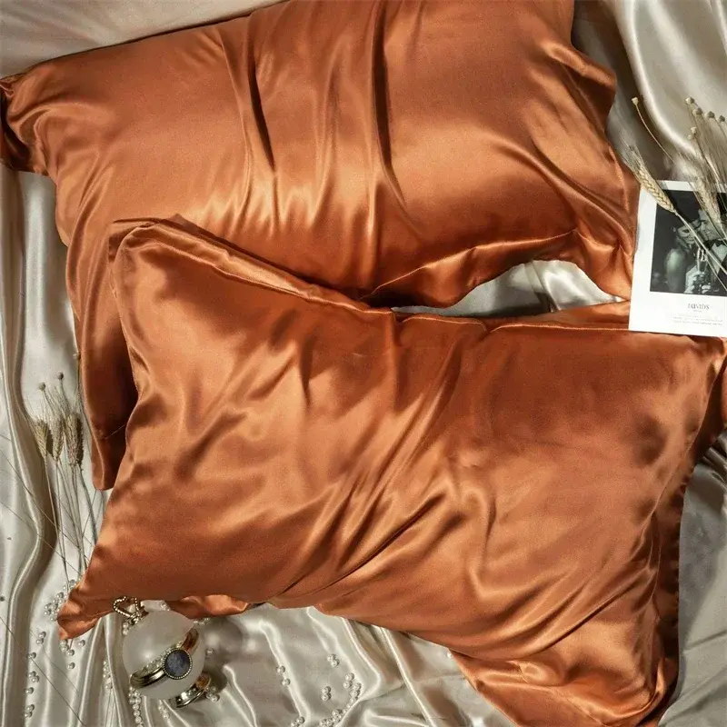 Luxury Blending Mulberry Silk Pillowcase Satin Soft Silky Two-sided Pillow Case Skin Beauty Skin Friendly Pillow Cover Solid