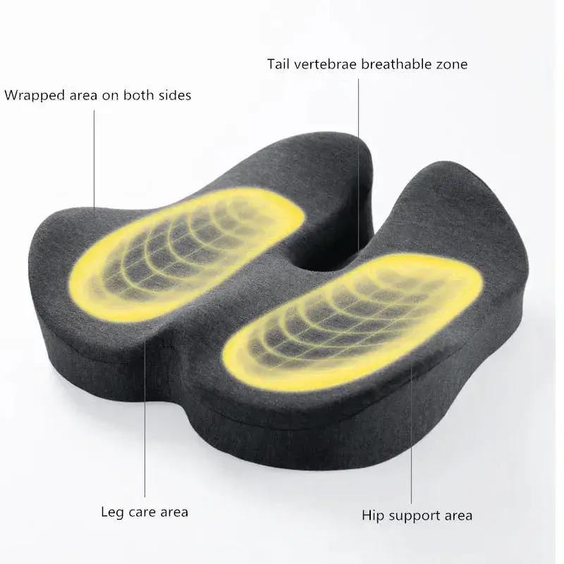 Woman Tailbone Pelvis Orthopedic Medical Seat Cushion Rebound Memory Foam Office Chair Cushion Beautiful Buttock Pad for Car