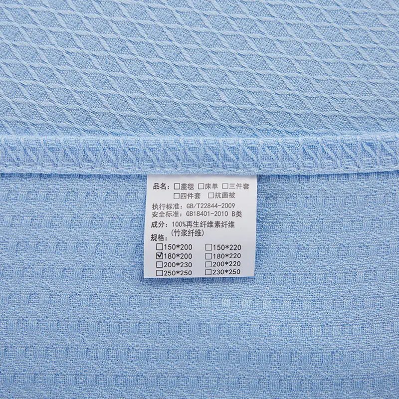 100% Bamboo Fiber Air Condition Quilt Thin Diamond Grid Lightweight Breathable Summer Blanket Soft Skin-friendly Summer Duvet