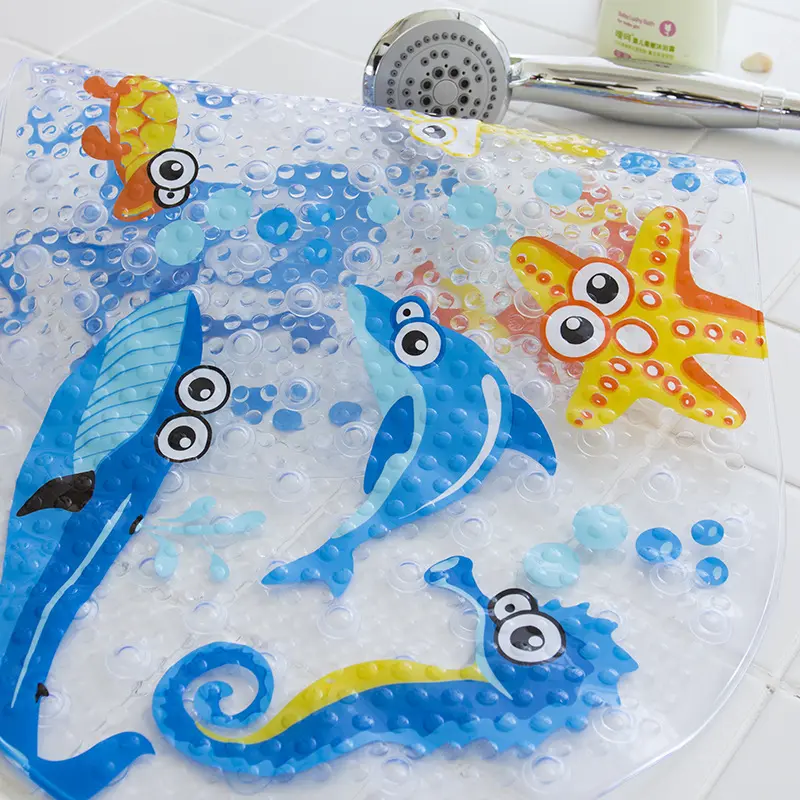 23 Pattern Cartoon Non-Slip Bathroom Mat PVC Bottom Suction Cup Shower Mat for Child Drainage Bath Pad Bathtub Mat Eco-friendly