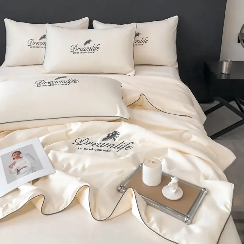 Luxury Spring Summer Comforter Set Embroidered Breathable Thin Blanket Summer Quilt Skin Friendly Air Conditioner Quilt Queen