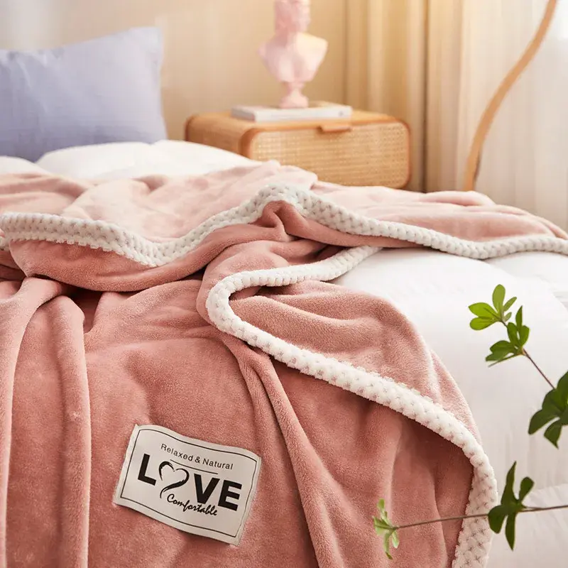 New Milk Velvet Autumn Winter Blanket for Bed Thick Flannel Weighted Blankets Soft Comfortable Warm Plush Blankets for Bed Sofa
