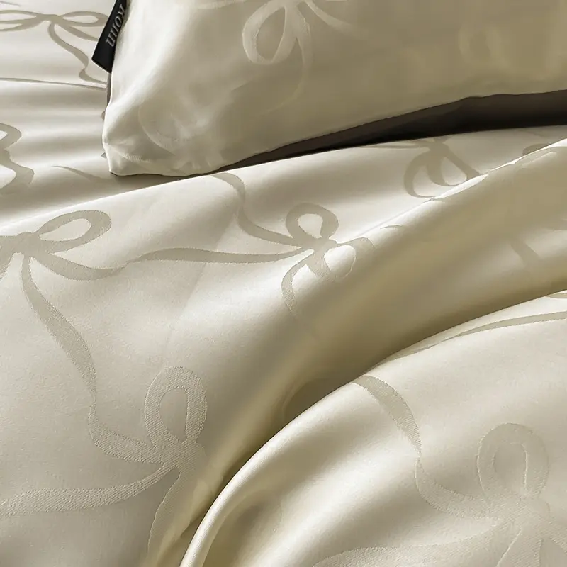 High-end Tribute Satin 100% Cotton Bedding Set Luxury Skin-friendly Duvet Cover Set with Sheets Simple Comfortable Quilt Covers