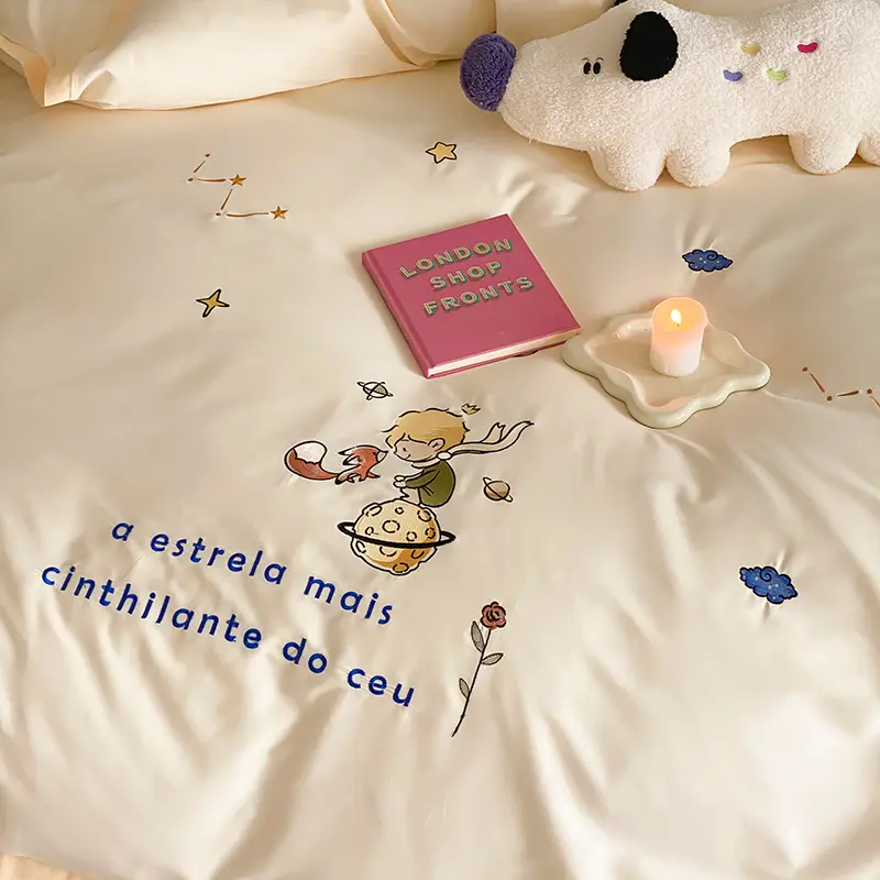 High-quality Brushed Bedding Set 100% Cotton Skin-friendly Duvet Cover Set with Sheets Soft Comfort Quilt Cover and Pillowcases
