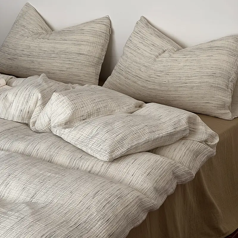 High-quality Super Soft Double Gauze Bedding Set 100% Cotton Breathable Skin-friendly Duvet Cover Set with Sheet Quilt Cover Set
