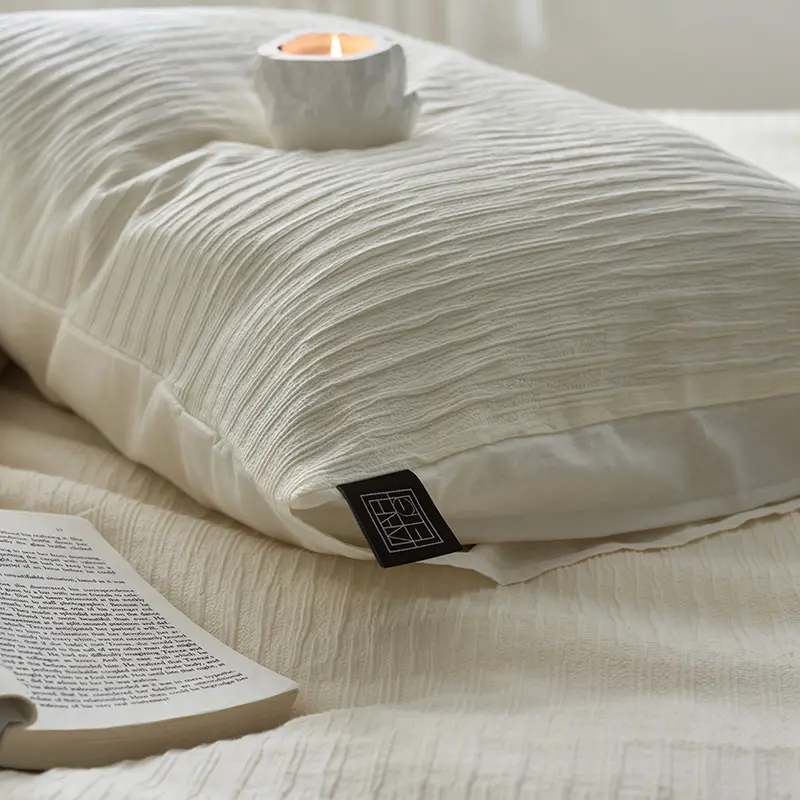 High-quality Seersucker 100% Cotton Bedding Set Soft Skin-friendly Washed Duvet Cover Set with Sheets Comfortable Quilt Covers