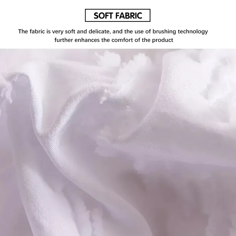 Nordic Cut Flowers White Duvet Cover Set Double Simple Solid King Size Bedding Set Soft Wedding Quilt Covers Set Blanket Cover