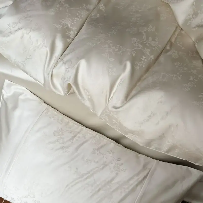 New Chines Style 100% Cotton Satin Jacquard Duvet Cover Set Super Luxury Soft Silky Bedding Set Queen Quilt Cover and Pillowcase