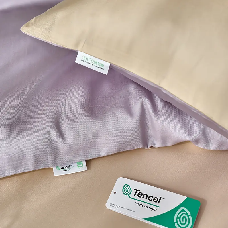 High-end 65% Lyocell Fiber + 35% Cotton Bedding Set Queen Fresh Natural Plant Duvet Cover Set with Sheets Quilt Cover Pillowcase