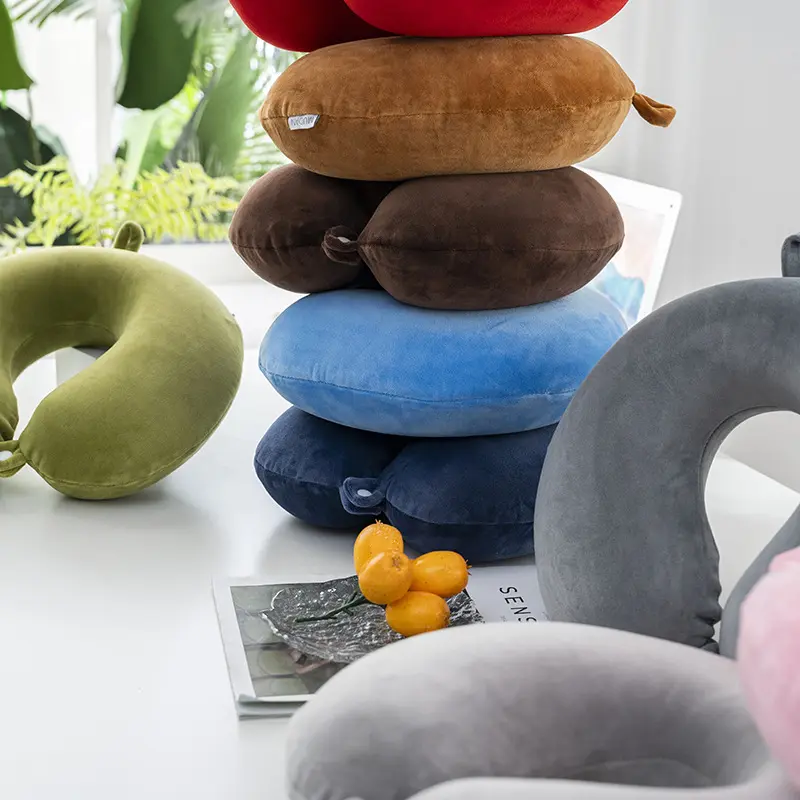 Travel Pillow Pure Memory Foam U Shaped Neck Pillow Super Lightweight Portable Headrest for Airplane Car Office Sleeping Rest