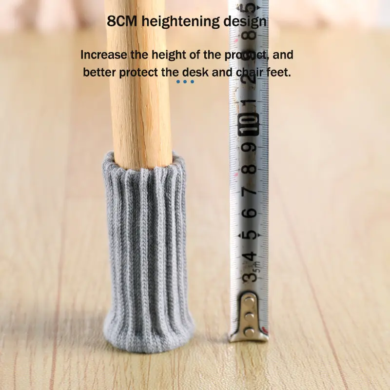 24 Pcs gray Chair Socks for Hardwood Floors with Felt Pad Bottom Enhanced Chair Leg Floor Protectors Non-Slip No Falling Off
