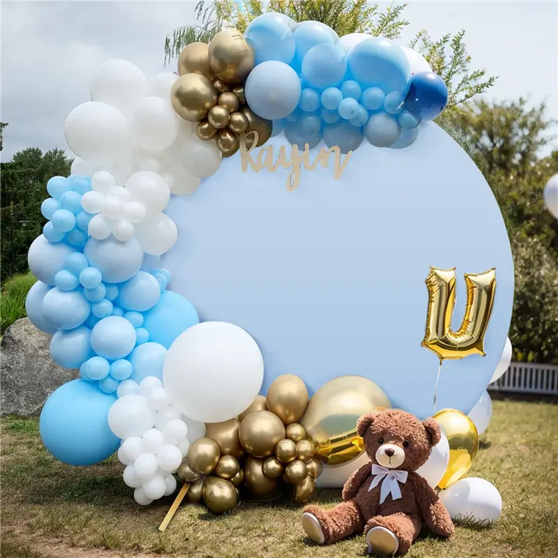 7.2FT White Round Wedding Arch Backdrop Cover for 7FT/7.2FT Circle Arch Stand, Polyester Fitted Circle Arch Backdrop Stand Cover