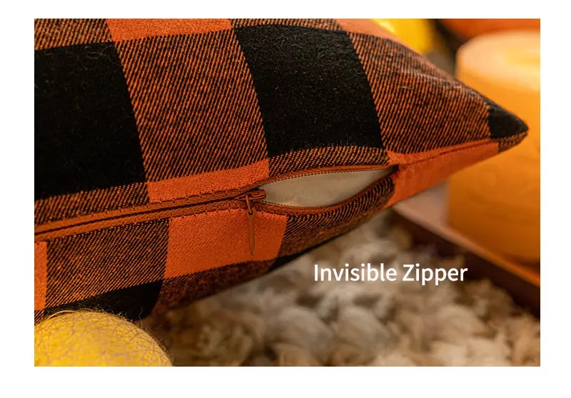 18x18inch Halloween pillow cover American living room sofa plaid cushion cover cross-border autumn bedside pillow cover