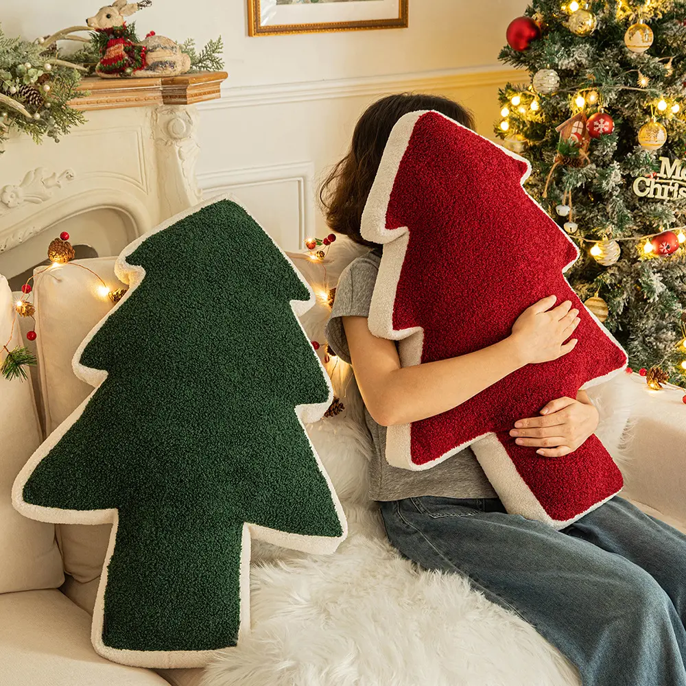 Vivid Tree Pillows Christmas Throw Pillows Stuffed Tree Shaped Pillow Cute Soft Tree Throw Pillow Decorative Cute Pillows