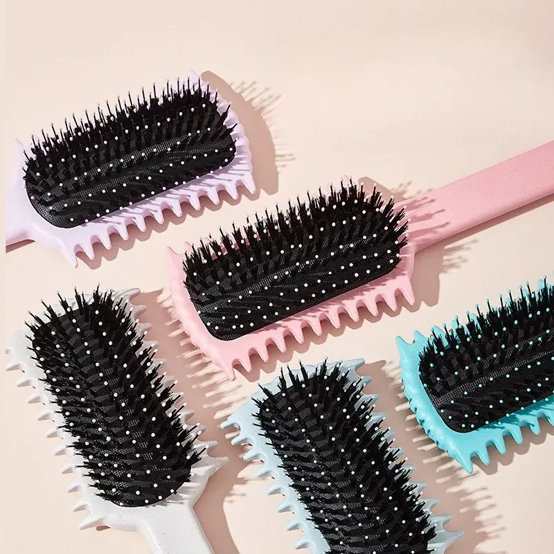 New Multicolor Edge Groove Hair Volumizing Brush - One - Second Root Lifting Styling Comb with Elastic Structure