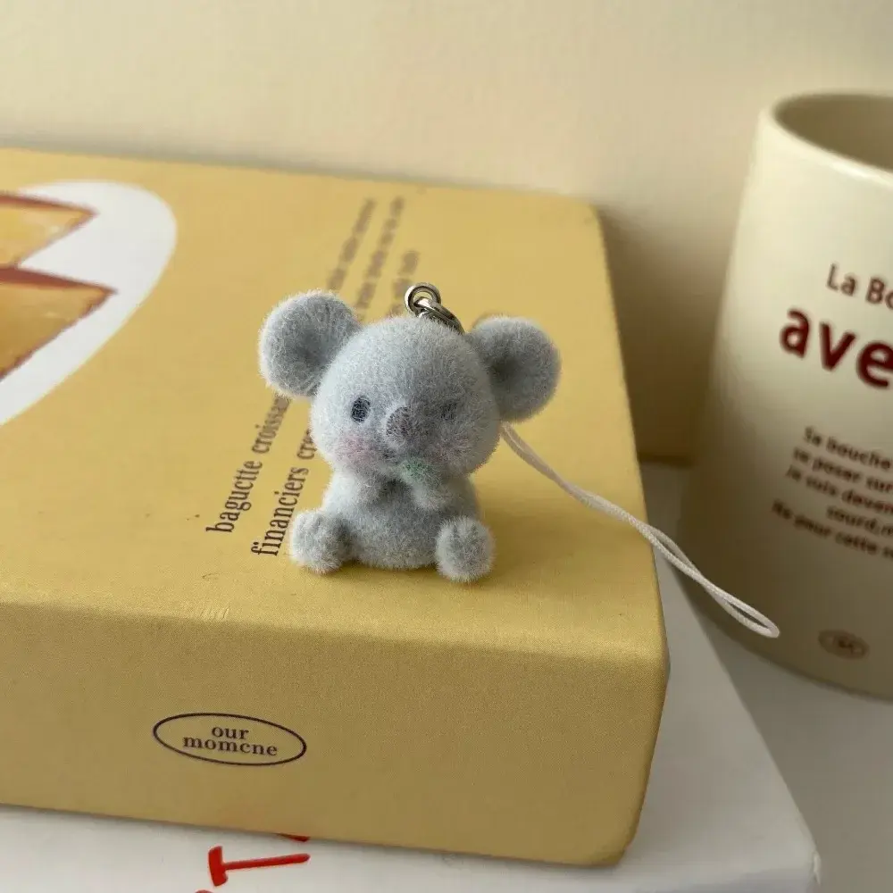 Home Decorations Cute Fluffy Koala Keychain Flocking Animal Pet Pendant for Bag Car Keys Friend Gift Cartoon Pet
