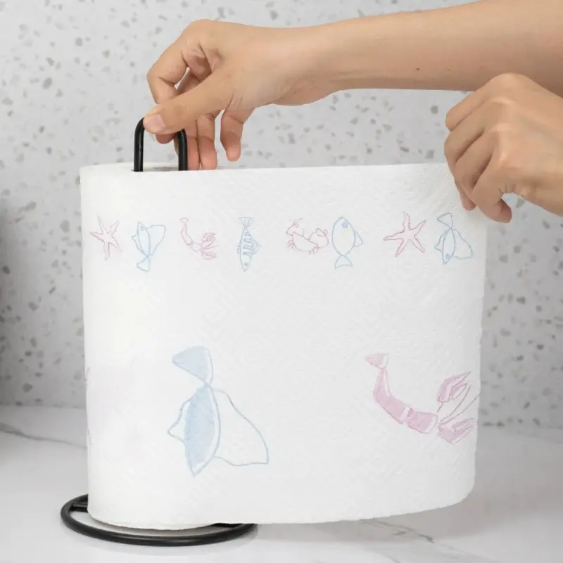 NEW Bathroom Vertical Wrought Iron Tissue Holder Creative Dining Table Storage Desktop Kitchen Tissue Holder Roll Paper Holder