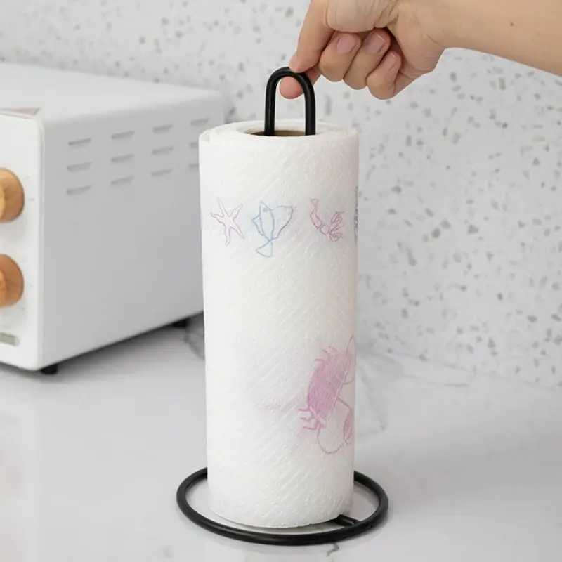 NEW Bathroom Vertical Wrought Iron Tissue Holder Creative Dining Table Storage Desktop Kitchen Tissue Holder Roll Paper Holder