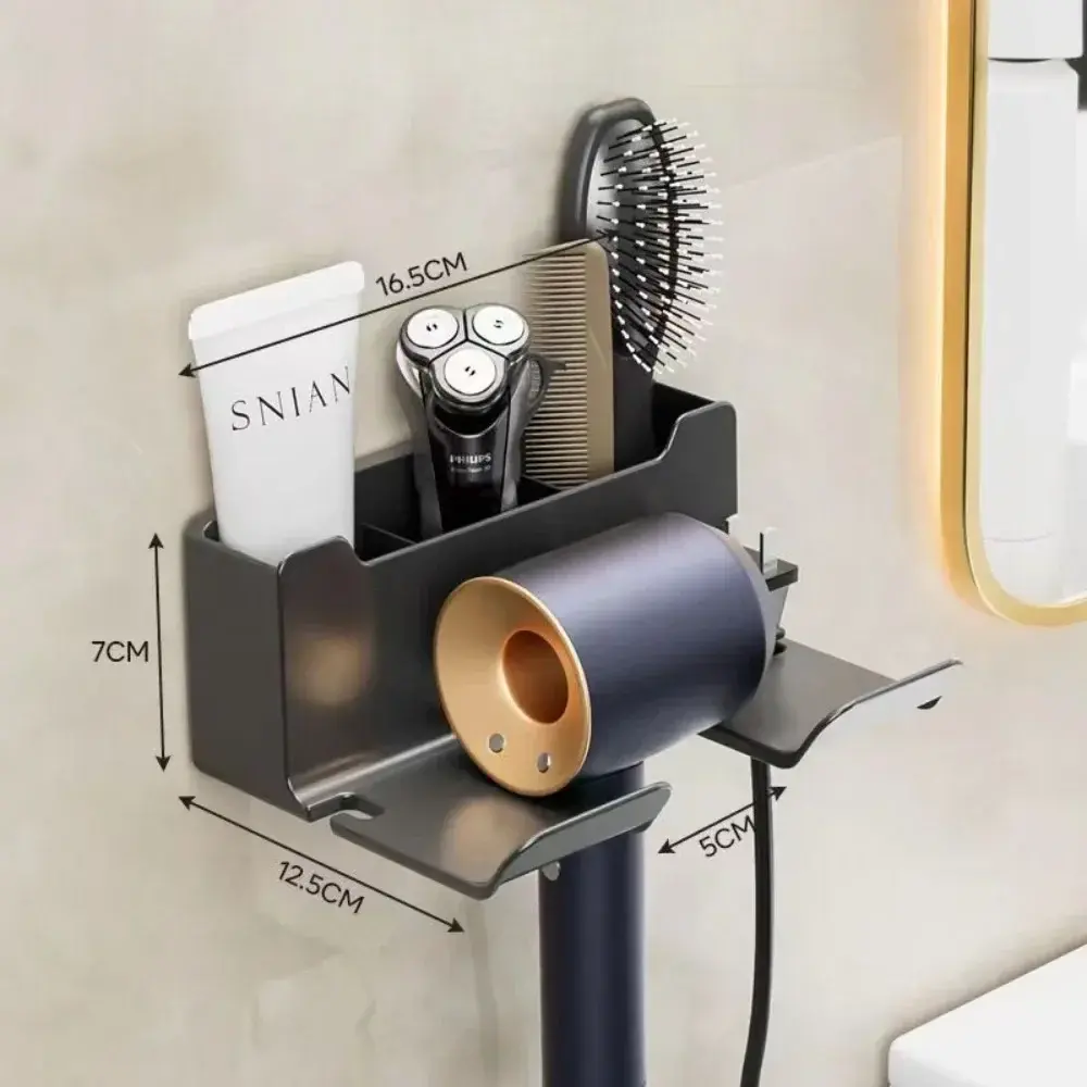 2025 New Hair Dryer Holder Wall Dryer Cradle Straightener Stand Organizer Box Toilet Blower Holder Shelf Bathroom Accessories