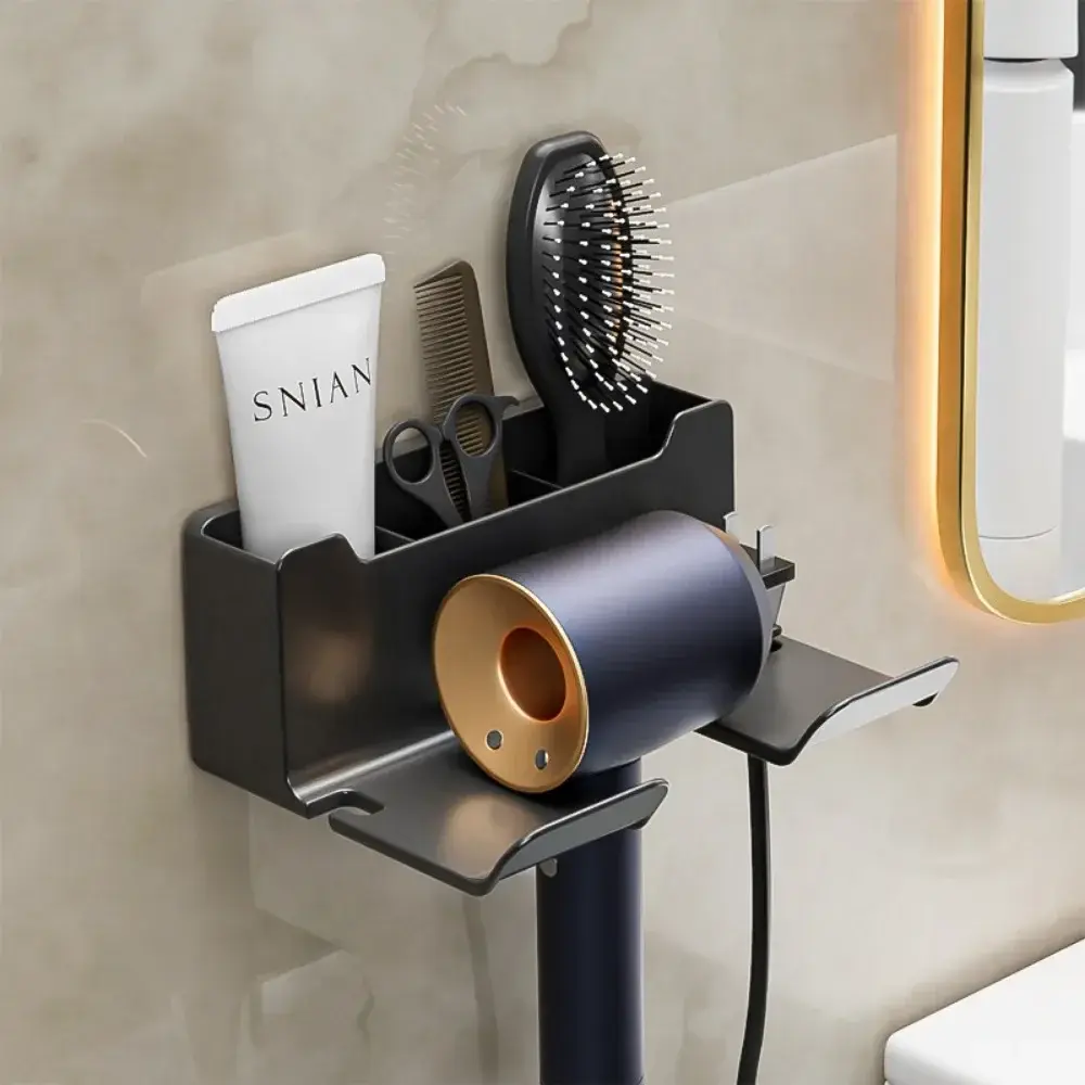 2025 New Hair Dryer Holder Wall Dryer Cradle Straightener Stand Organizer Box Toilet Blower Holder Shelf Bathroom Accessories