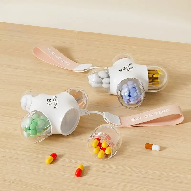 New Waterproof Portable  Packaging Drug Dispenser Cross - Shaped Pill Organizer 4 - Compartment Travel Medicine Case