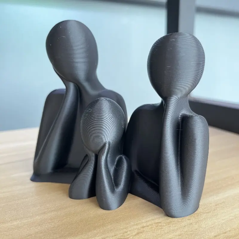 new 3D printing decoration for a family of three Abstract Family Figurines Set, Black & White, Home Decor Ornament