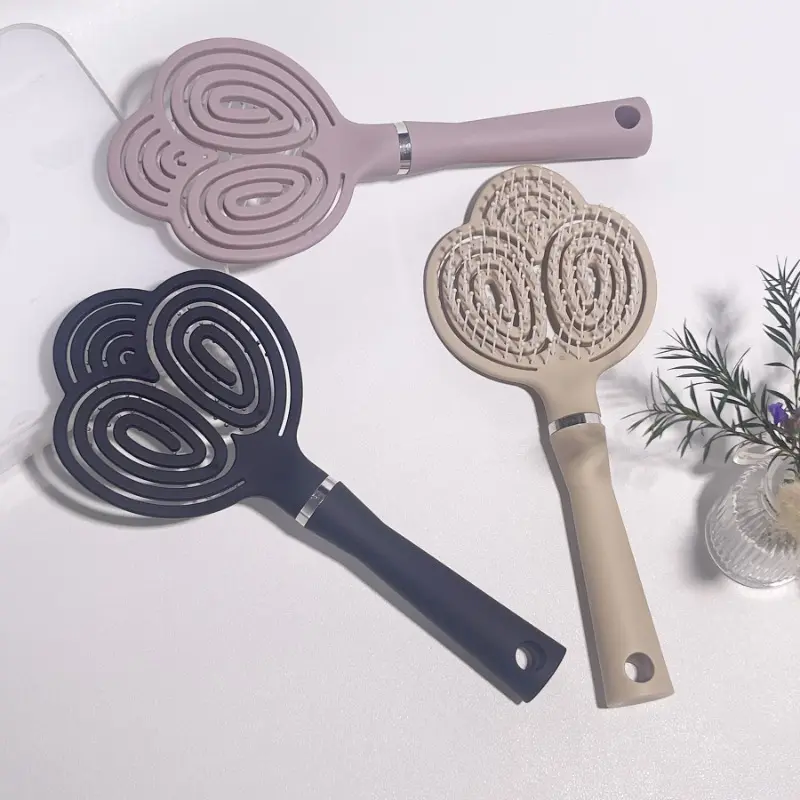 New 1PCS Ladies' Exclusive Hollow Pork Rib Scalp Comb Stylish Heart - Shaped Hair Brushes Set Cute & Functional Detangling Tools
