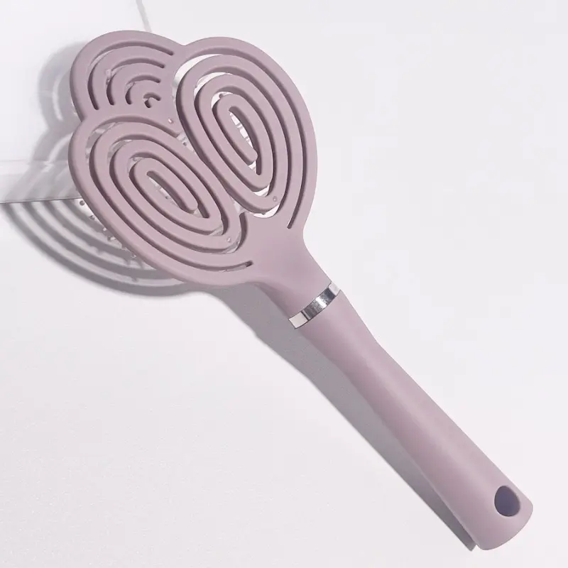 New 1PCS Ladies' Exclusive Hollow Pork Rib Scalp Comb Stylish Heart - Shaped Hair Brushes Set Cute & Functional Detangling Tools