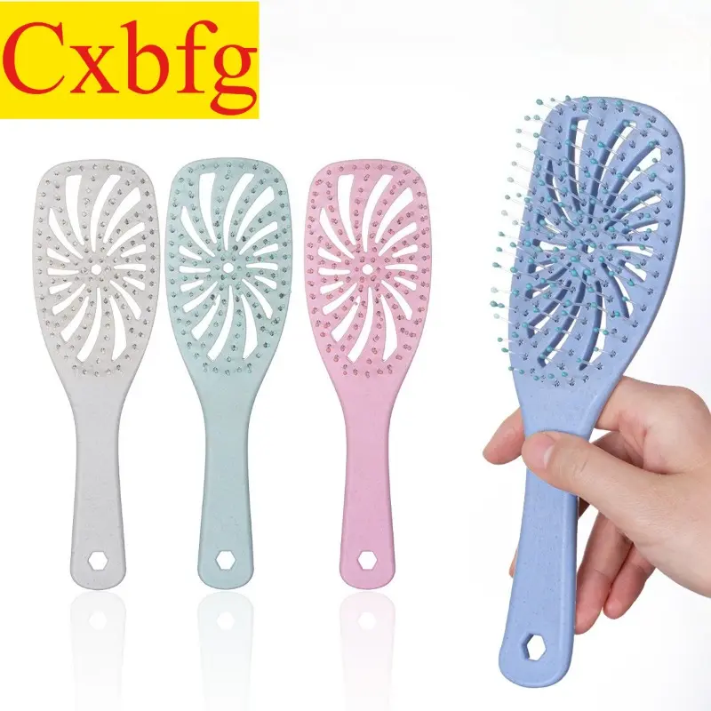 2025 New Elliptical Hollow Styling Comb Hair Fluffy Styling Artifact Curly Hair Large Rib Massage Curved Comb