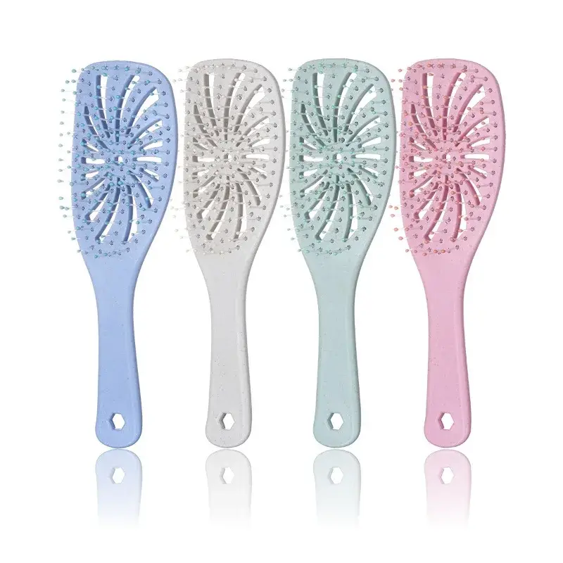 2025 New Elliptical Hollow Styling Comb Hair Fluffy Styling Artifact Curly Hair Large Rib Massage Curved Comb