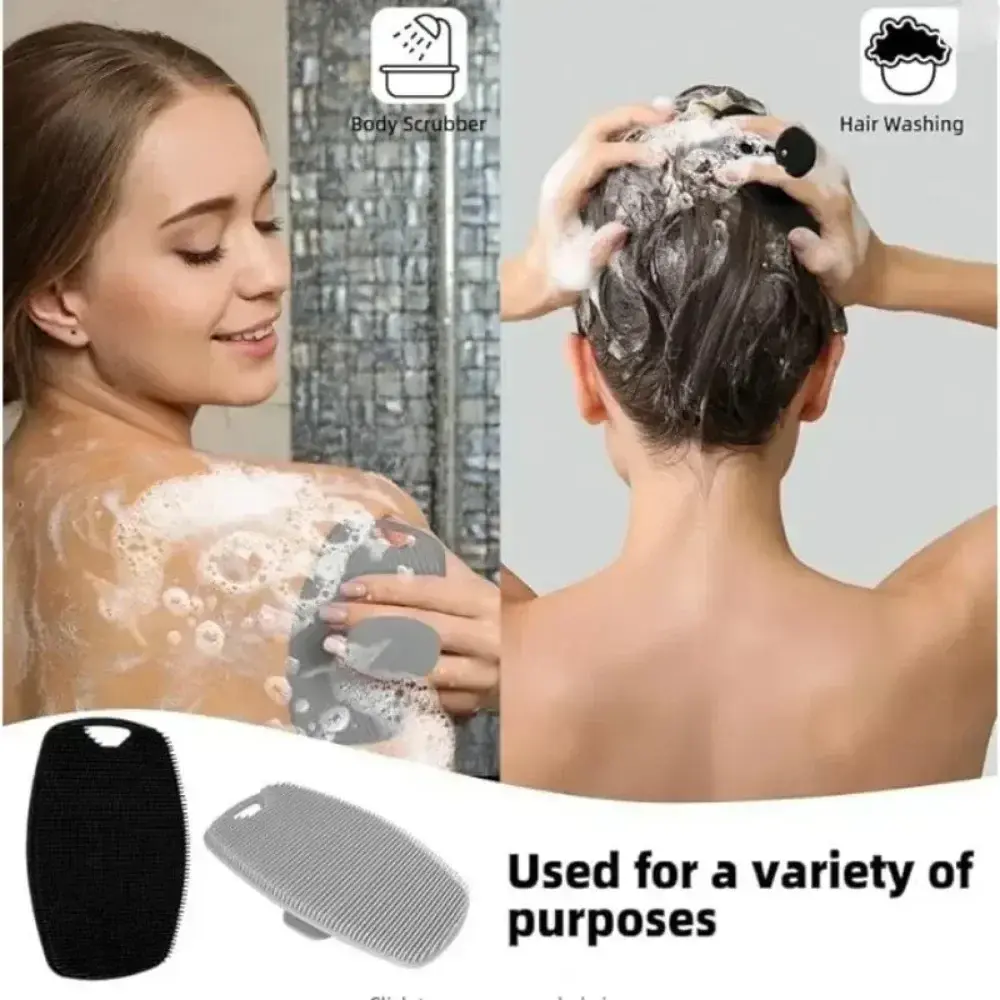 New Silicone Body Scrubber Exfoliating Bath Handheld Shower Cleansing Brush Back Massager Skin Cleaner Bathroom Accessories