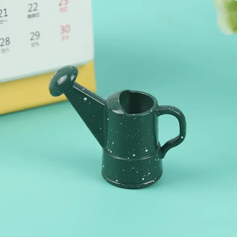 1: 12 Dollhouse mini model metal watering pot scissors shovel gardening tool set