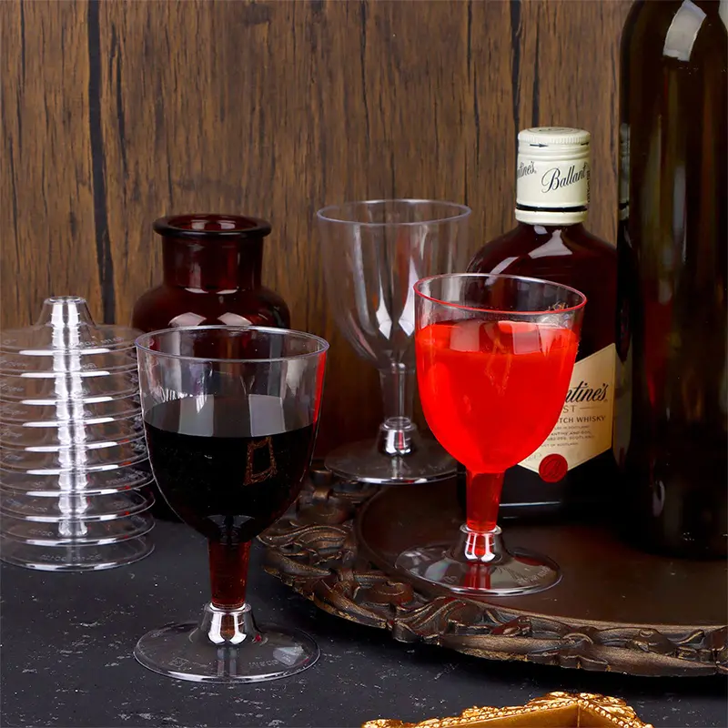 1/6pcs Detachable Wine Glass Portable Detachable Plastic Wine Glasses Lightweight Fall Resistance Reusable for Camping Outdoor