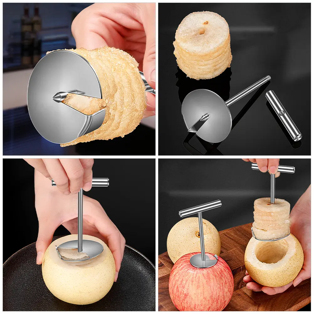Stainless Steel Fruit Corer Tool Metal Pear Apple Remover Supply Fruits Hole Digger Easy Clean Long Lasting