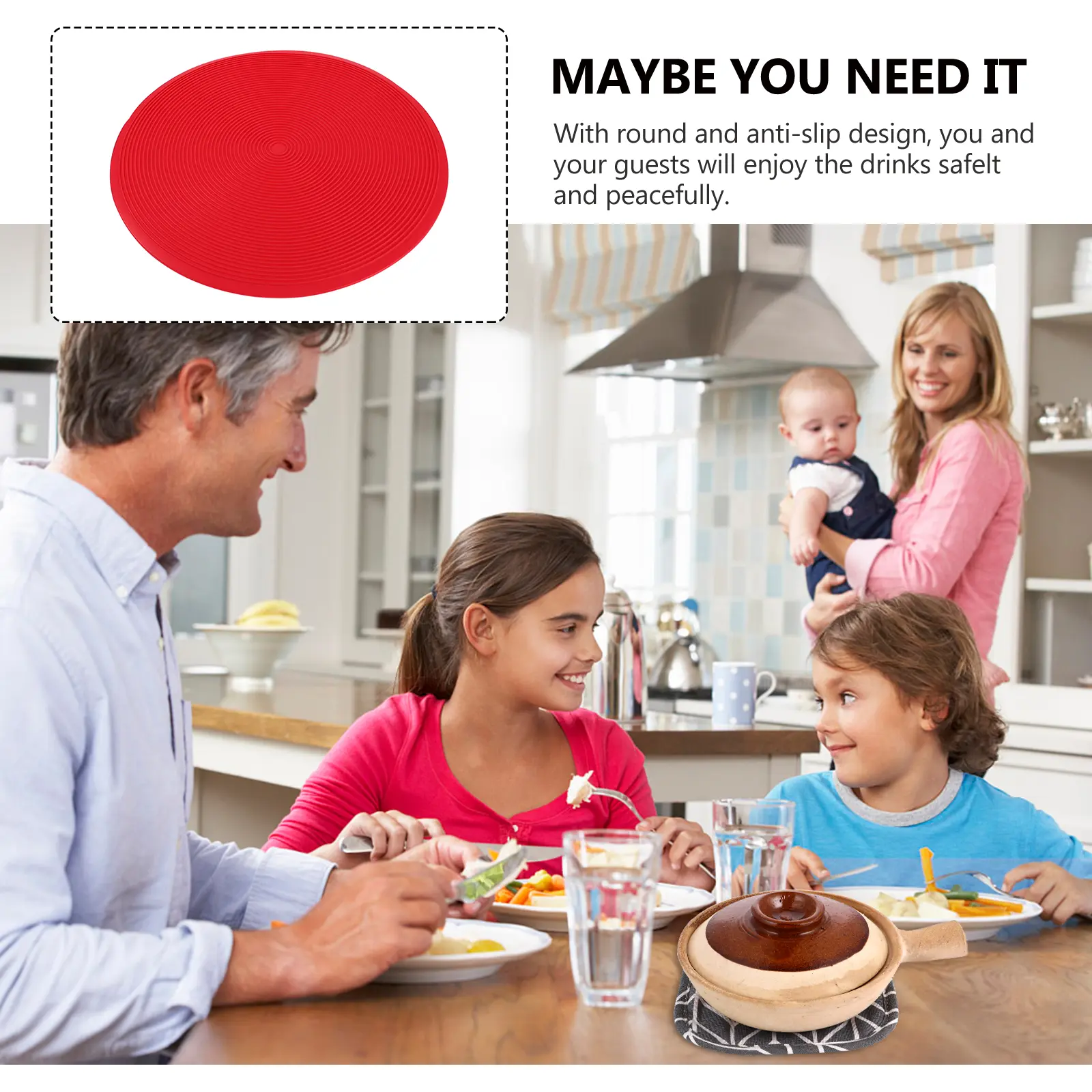 Silicone Non-slip Mat Heat Resistant Pad Anti-scalding Household Kitchen Insulation Hand Silica Gel