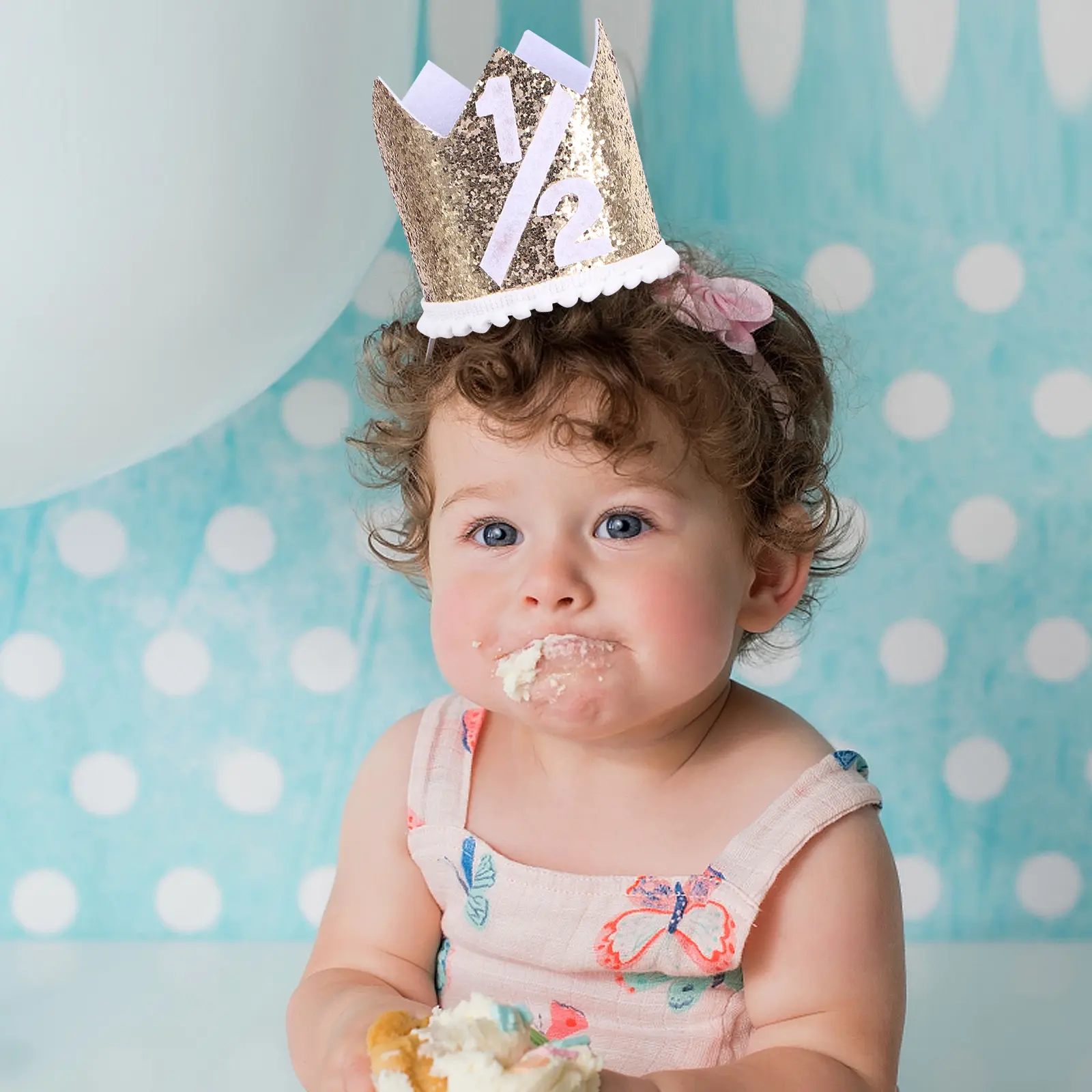 Adorable Kids Hat Crown Shape Non woven Birthday Party Hat Prop Fabric Party Prop Lightweight Cloth Material Babies Headwear