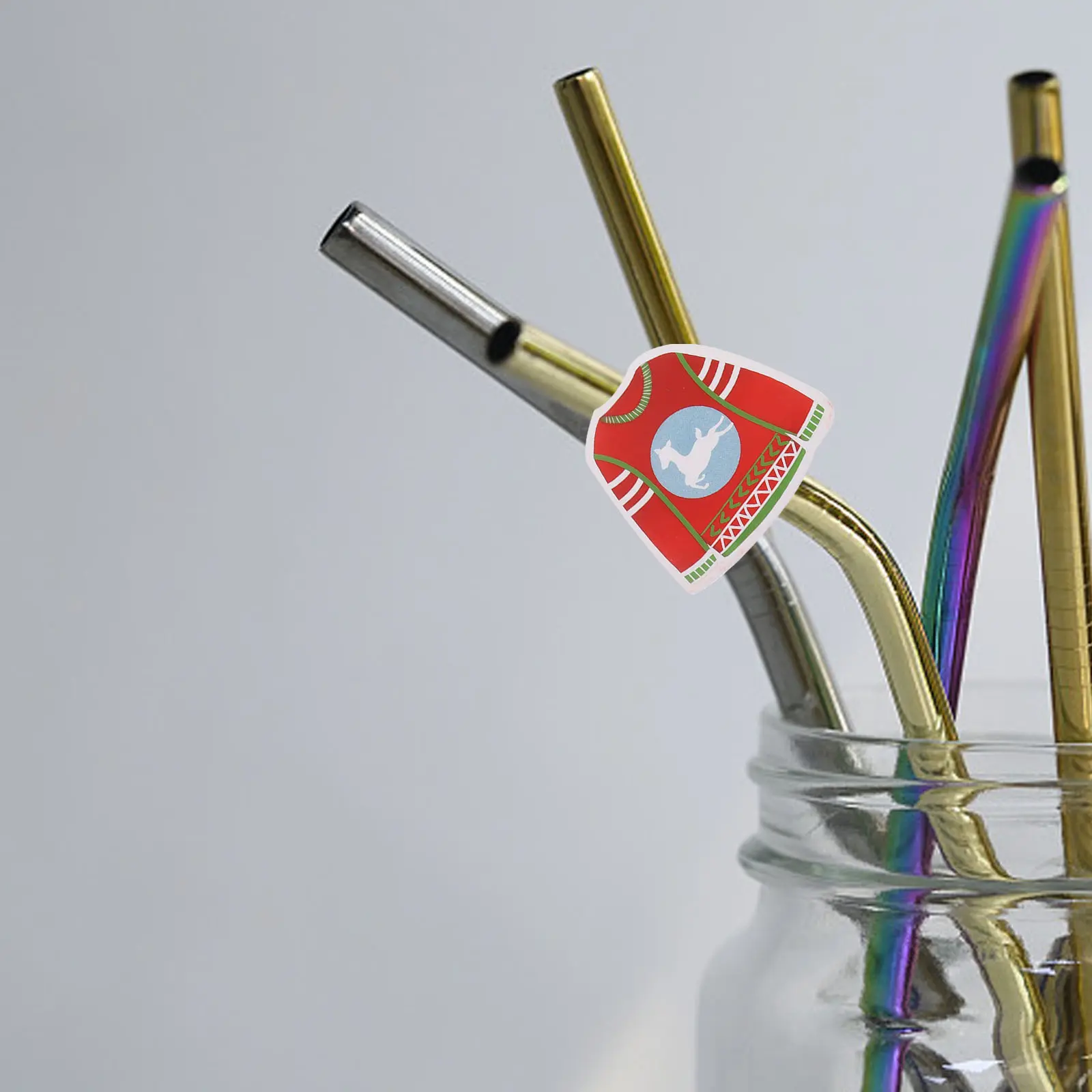 1 set Christmas Decorative Plastic Drinking Christmas Elements Straws for Party Holiday Cocktail Xmas Beverages