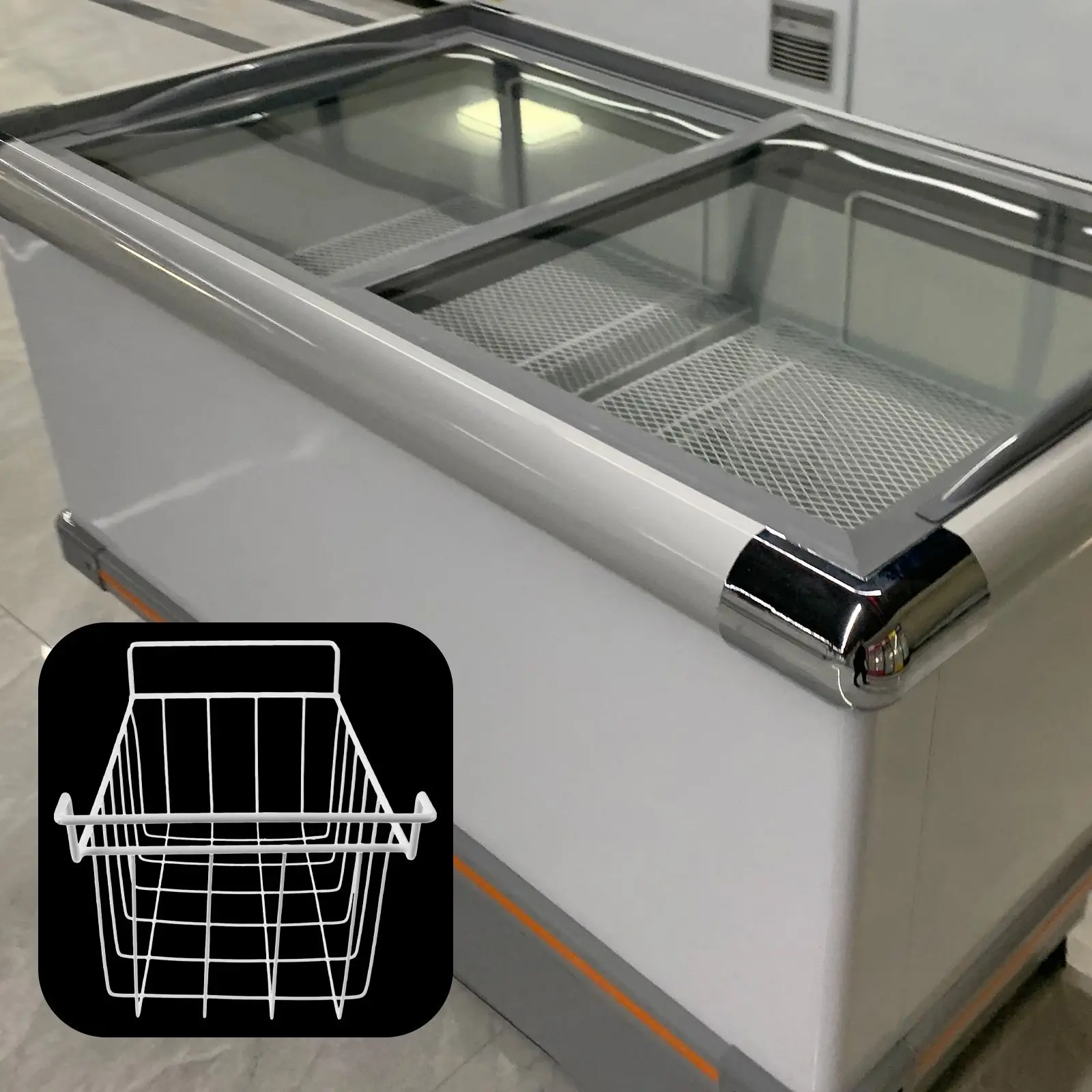 Deep Freezer Storage Rack Hanging Basket Metal Wire Chest Freezer Bin Open Top Design For Organizing Kitchen Storage Organizer