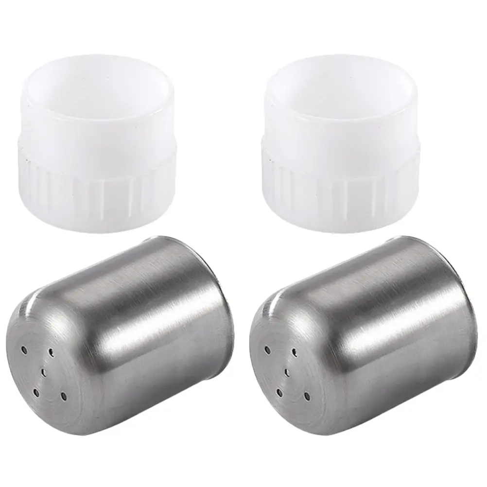 2pcs Stainless Steel Seasoning Bottle Kitchen Condiment Jar Salt Pepper Spice Storage Container for Household