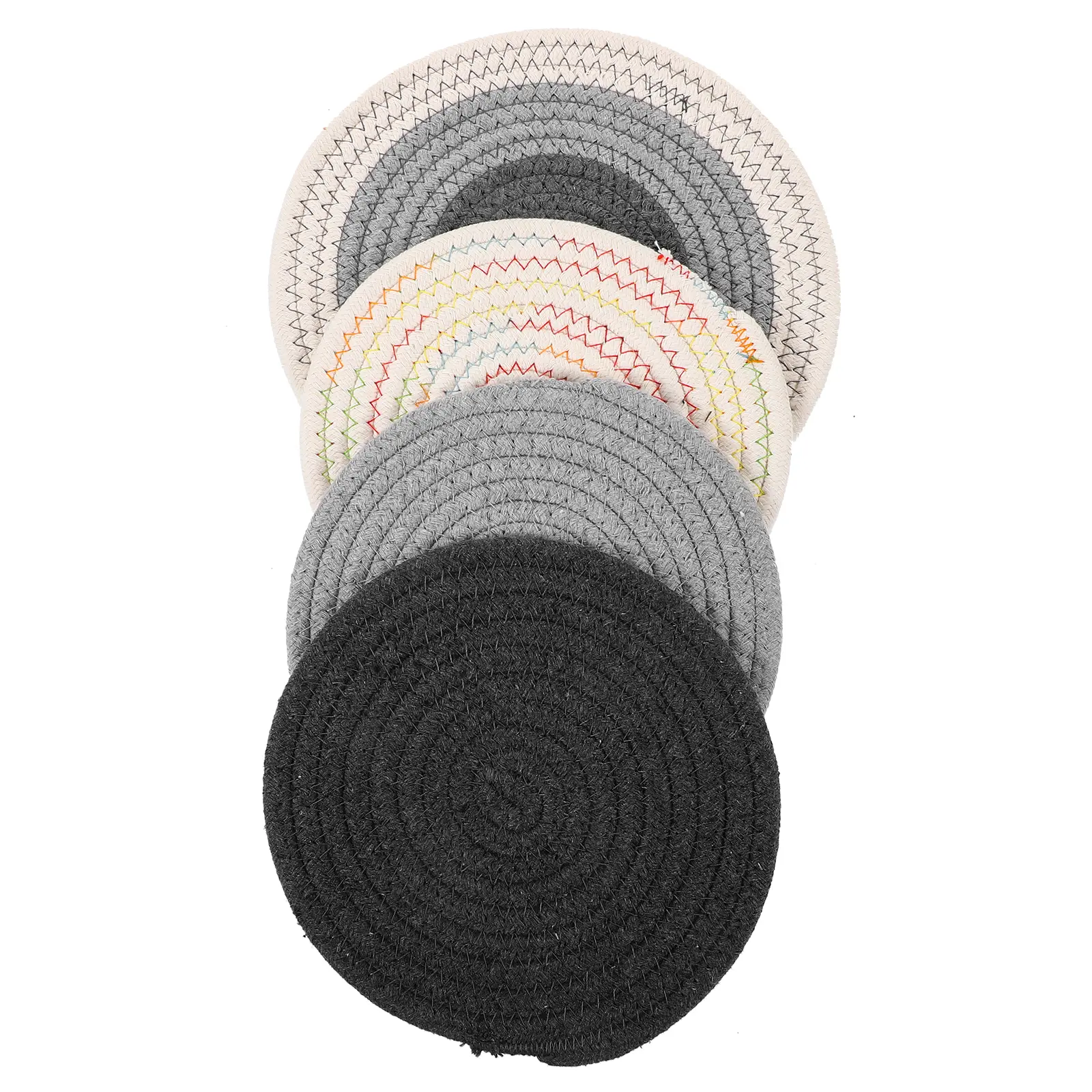 Woven Placemats for Dining Table Hot Pads Countertops Braided Coasters Kitchen Pot Holders Cotton