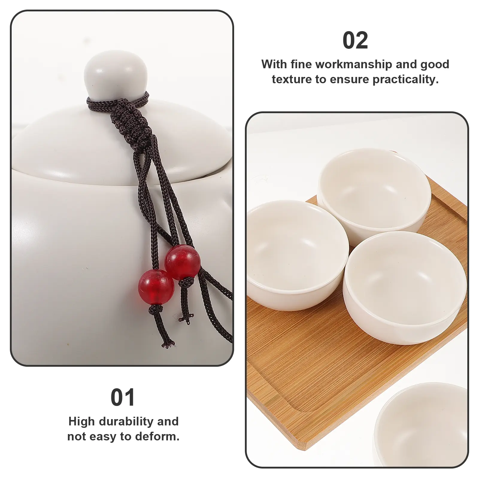 1 set Portable Tea Set Travel Suit Ceramic Pot Teacup Set Chinese Teaware Kit with Storage Bag for Home Outdoor Use for Families