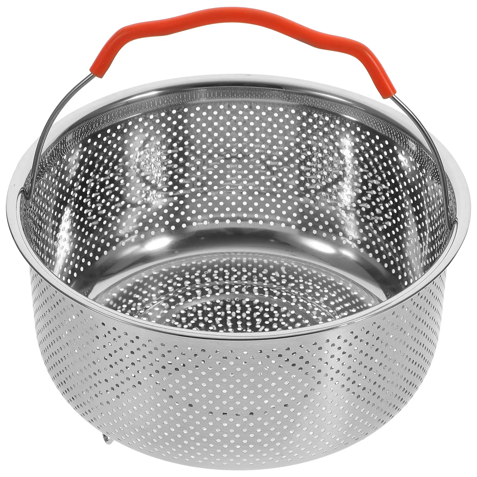 Stainless Steel Steaming Basket Rice Cooker Pot Fine Holes Design Kitchen Strainer Mesh Food Rack Safe Anti Rust Round H