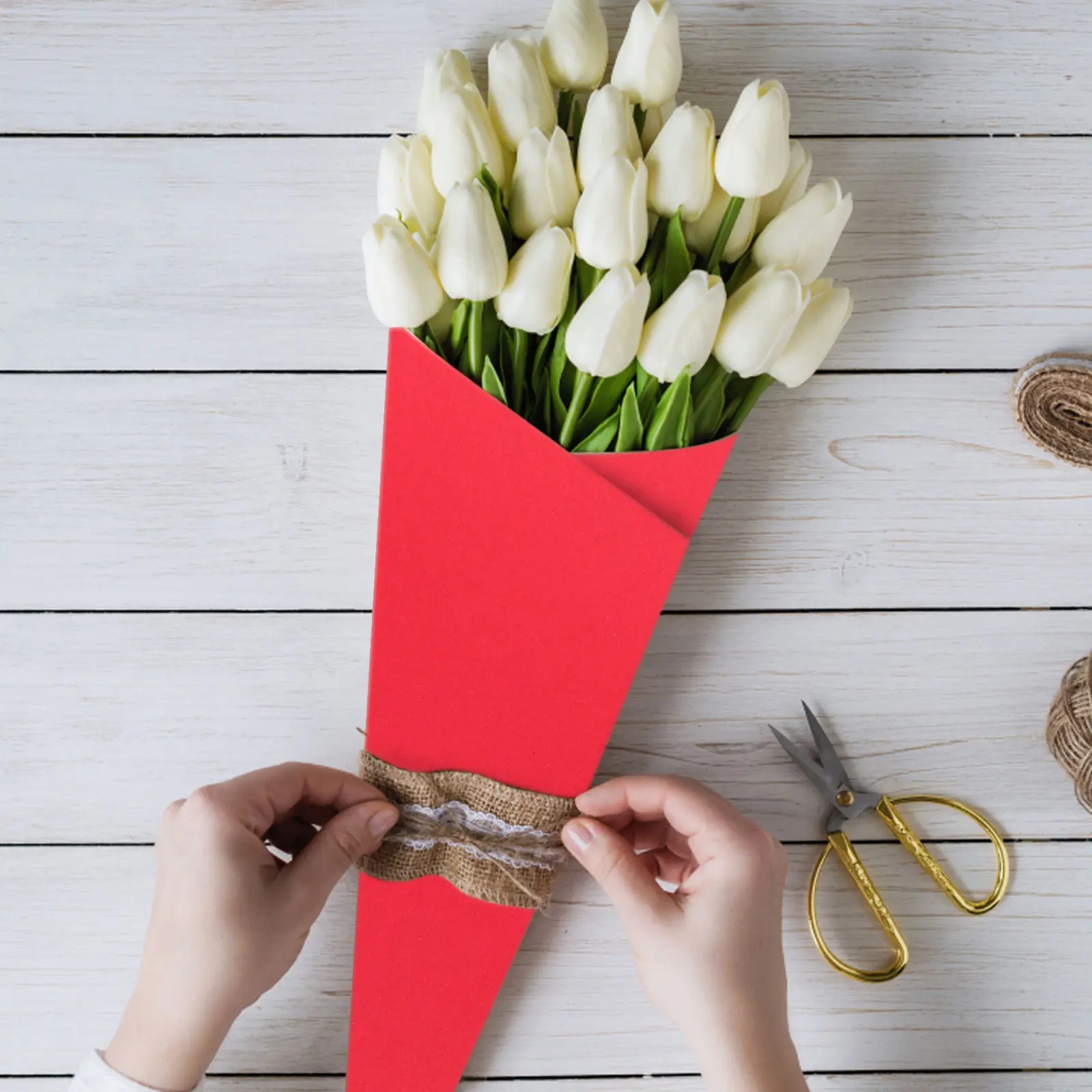 Red Kraft Paper Roll 50m x 60cm Gift Decor Flower Wrapping Paper DIY Craft Supplies Sewing Materials Packaging